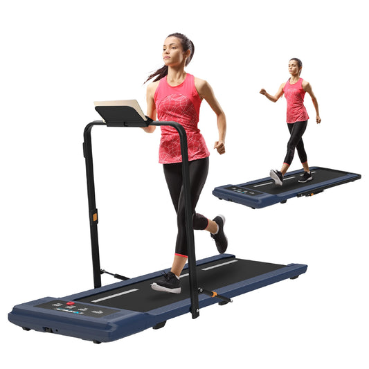 Electric Walking Desk Exercise Treadmill, Black and Blue, 400 Lb