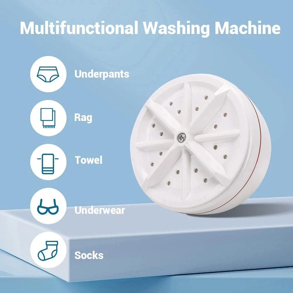 Mini Washing Machine, Portable Washing Machine Turbo Washing Machine for Travelling, Business Trip, Camping, College Room, for Cleaning Sock, Underwear, Small Rags