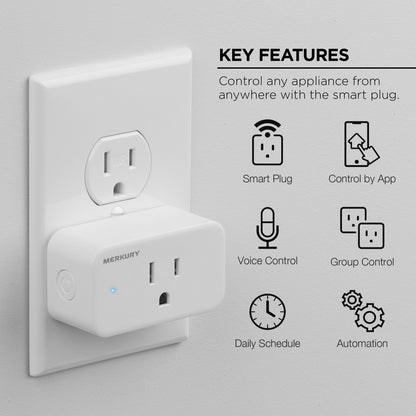 Wi-Fi Plug, Compatible with Alexa and Google Assistant, 3 Pack, White 15 Amp